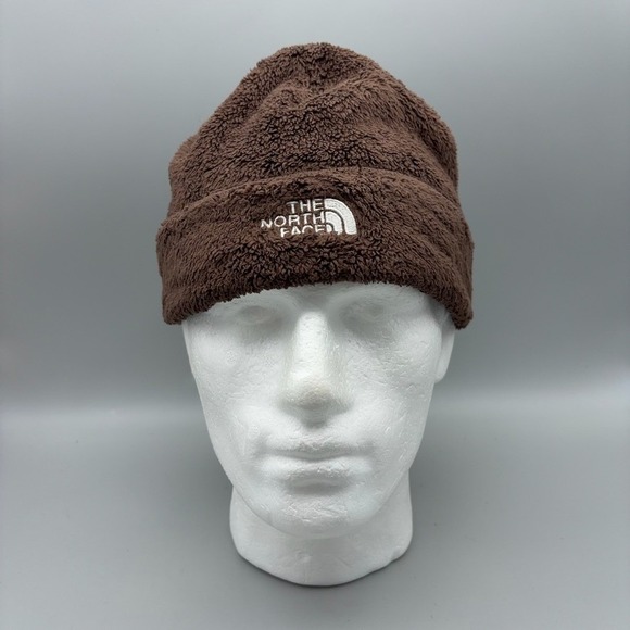 The North Face Accessories - The North Face Beanie Womens OS Brown High Pile Fleece Winter Gorpcore